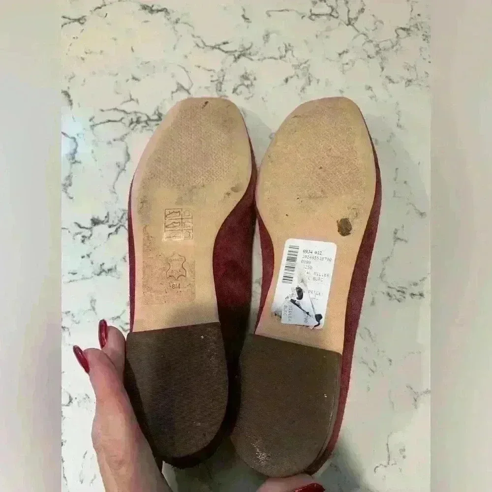 Tory Burch 15mm Miller Metal Loafer Burgundy Suede size 8 new